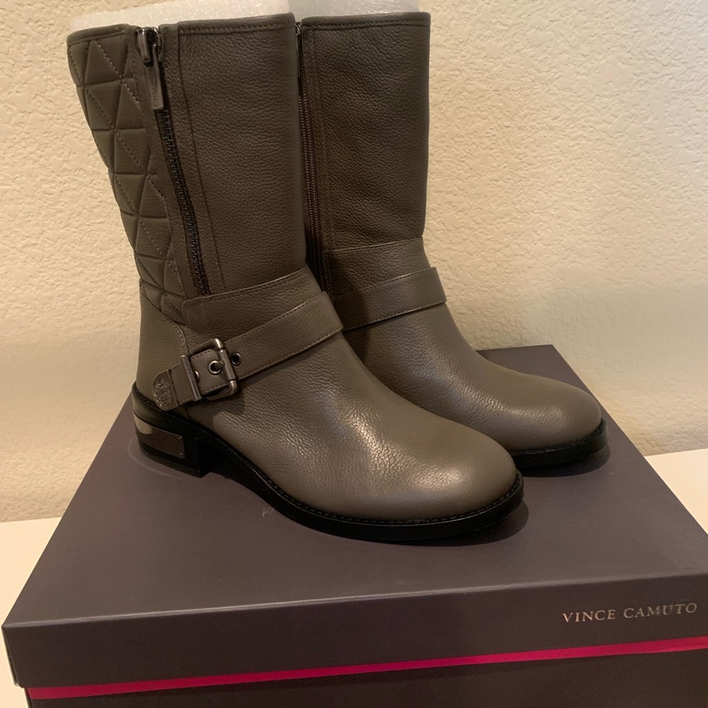 Vince Camuto Waveera Riding Boots in Olive Grey